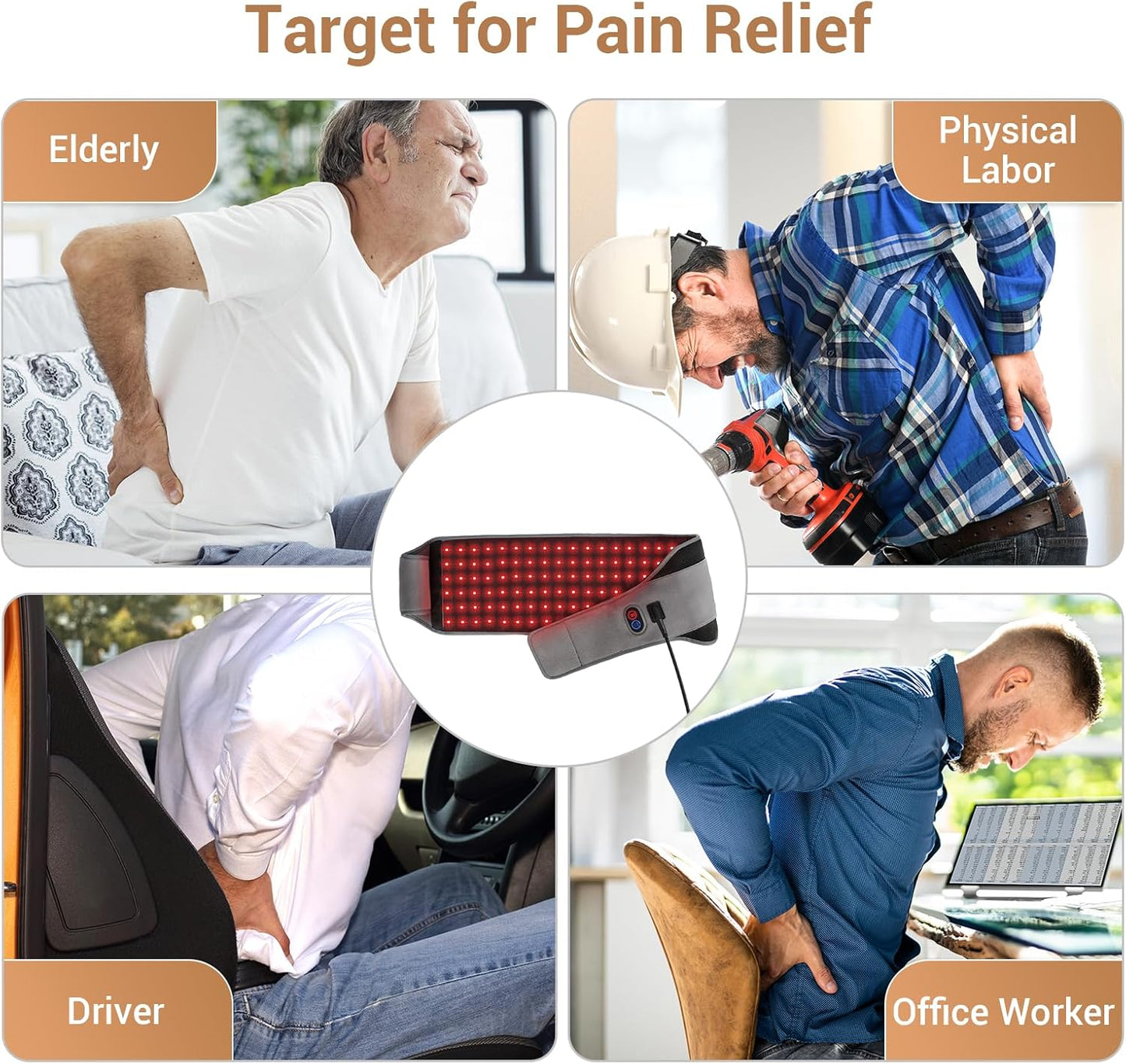 Red Light Therapy Belt with 126 Leds, FSA Eligible HSA Infrared Red Light Therapy for Body, 660Nm & 850Nm, 22W Light Wrap with Timer for Back Waist Belly Joint Muscle Pain Relief(Corded)