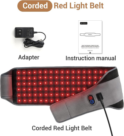 Red Light Therapy Belt with 126 Leds, FSA Eligible HSA Infrared Red Light Therapy for Body, 660Nm & 850Nm, 22W Light Wrap with Timer for Back Waist Belly Joint Muscle Pain Relief(Corded)
