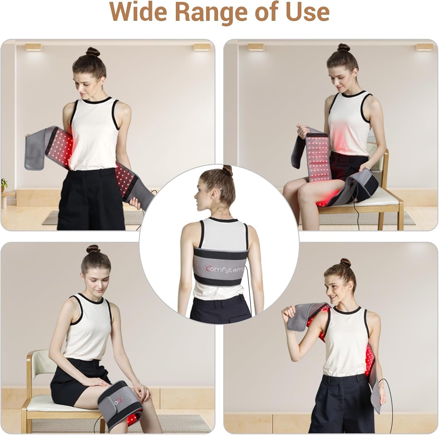 Red Light Therapy Belt with 126 Leds, FSA Eligible HSA Infrared Red Light Therapy for Body, 660Nm & 850Nm, 22W Light Wrap with Timer for Back Waist Belly Joint Muscle Pain Relief(Corded)